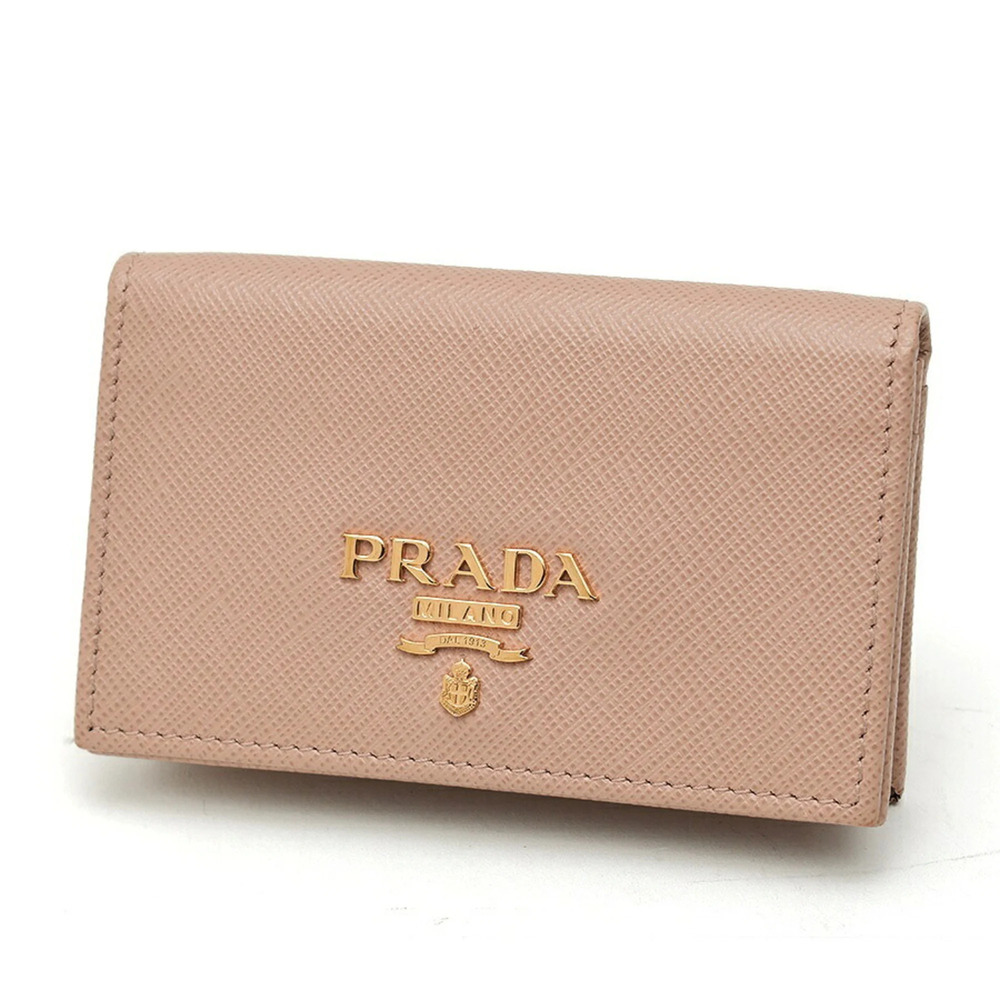 Prada Saffiano Leather Card Case 1MC122, Pink Beige